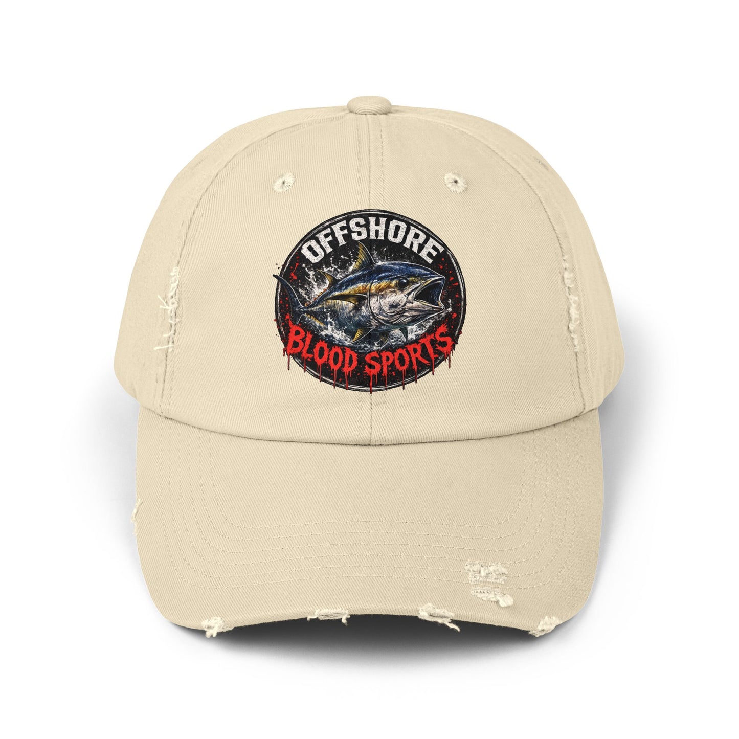 Tuna Fish- Offshore Blood Sports Distressed Baseball Cap