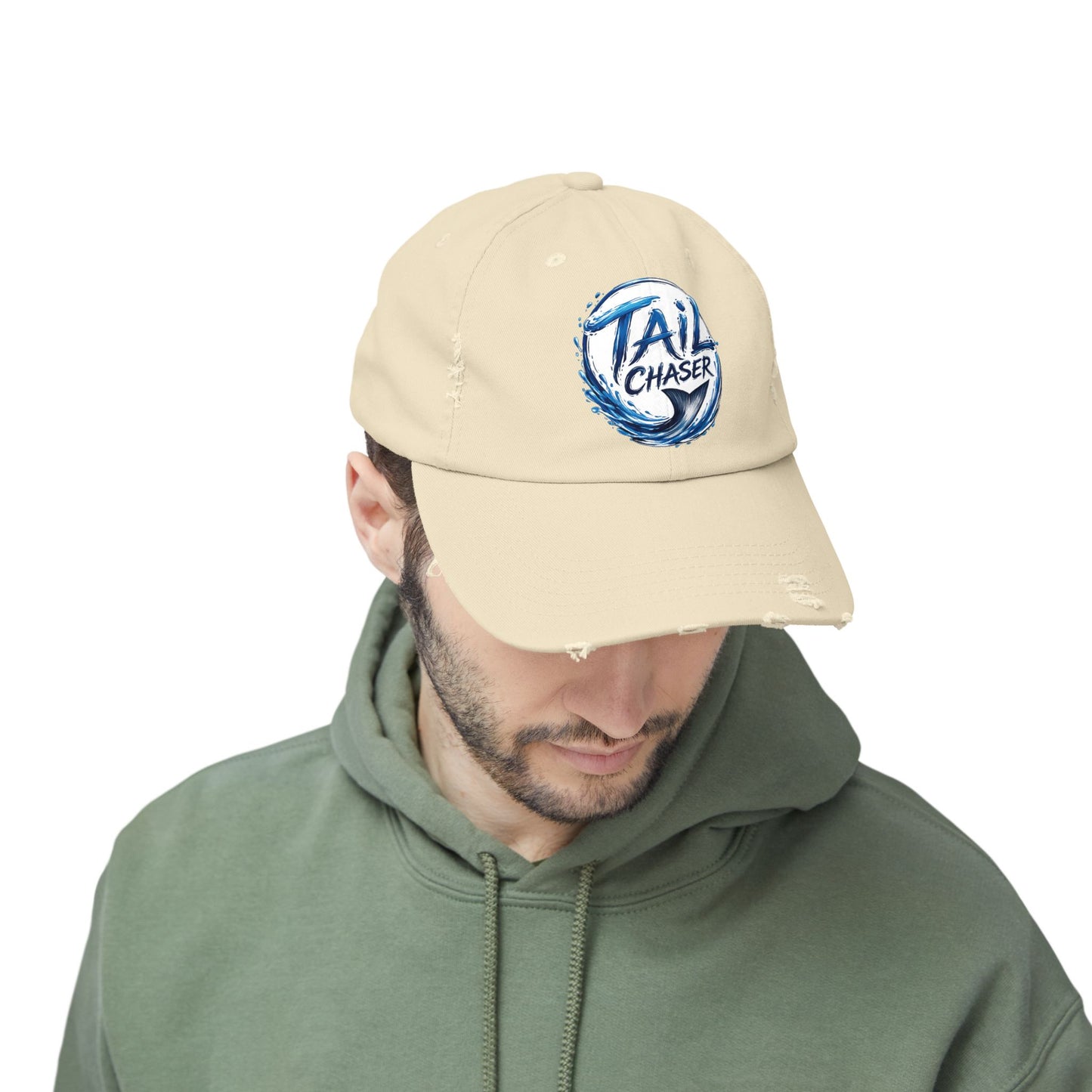 Tail Chaser™ Distressed Tan Baseball Cap
