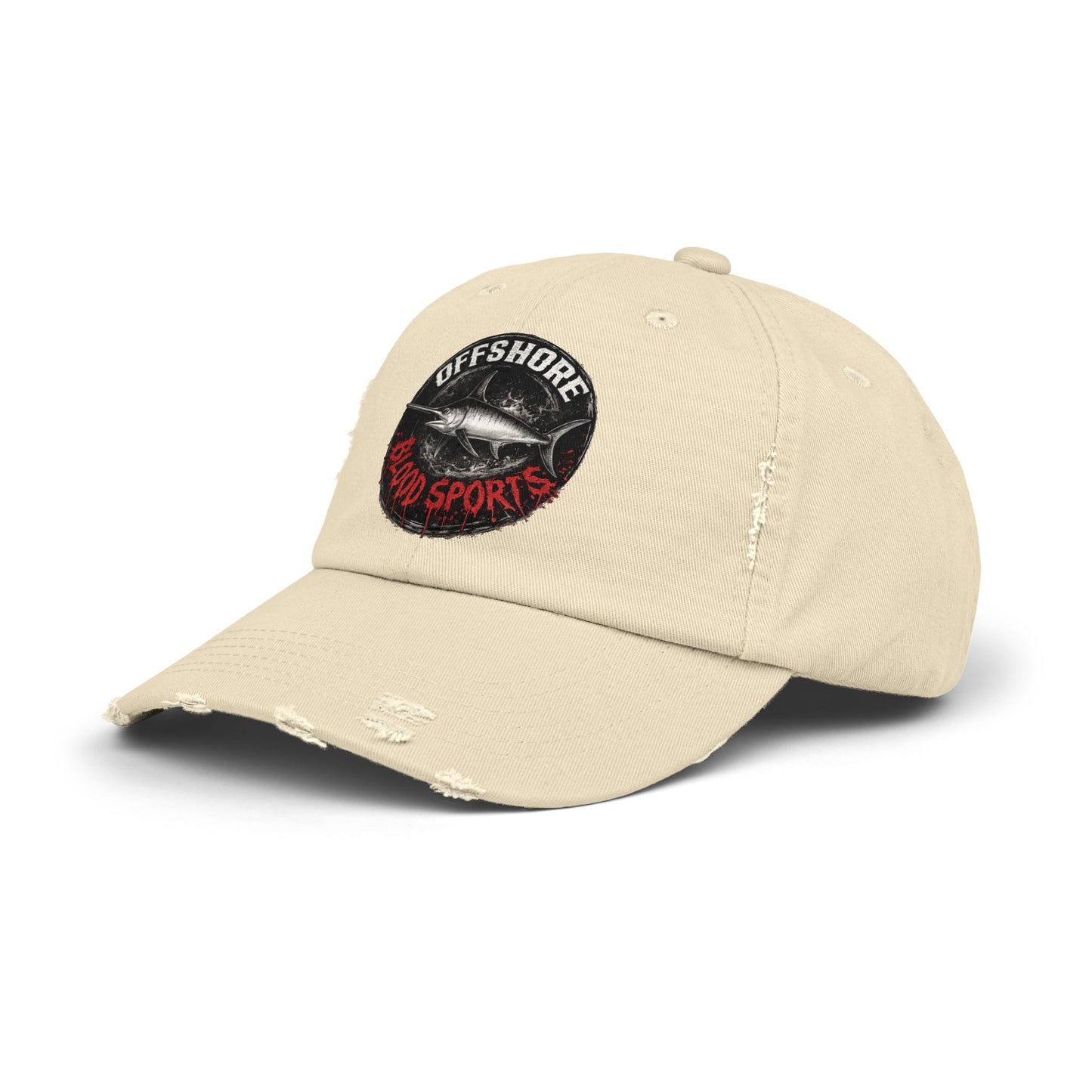 Swordfish- Offshore Blood Sports Distressed Baseball Cap