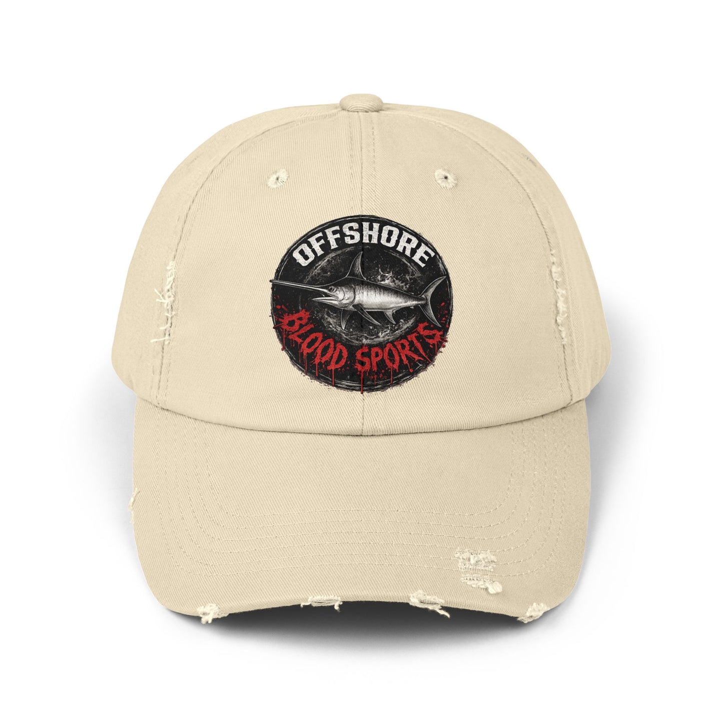 Swordfish- Offshore Blood Sports Distressed Baseball Cap