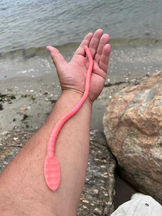 Giant 14" Saltwater Bloodworm Soft Plastic Bait - 4 pack